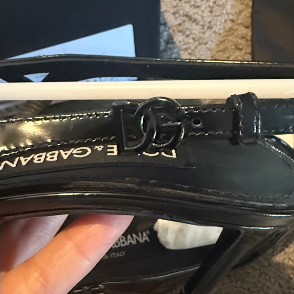 Dolce & Gabbana Lollo Slingback Pumps Black Leather Size 36 NIB - Picture 12 of 14